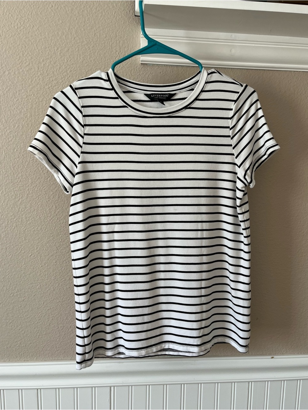 Liverpool Black & White Striped Crewneck Tee